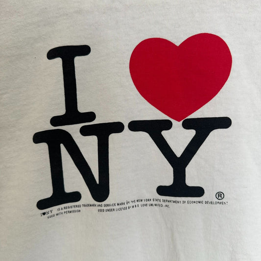 Vintage 90s I Love NY Souvenir T-Shirt Heart New York Tourist White S Streetwear