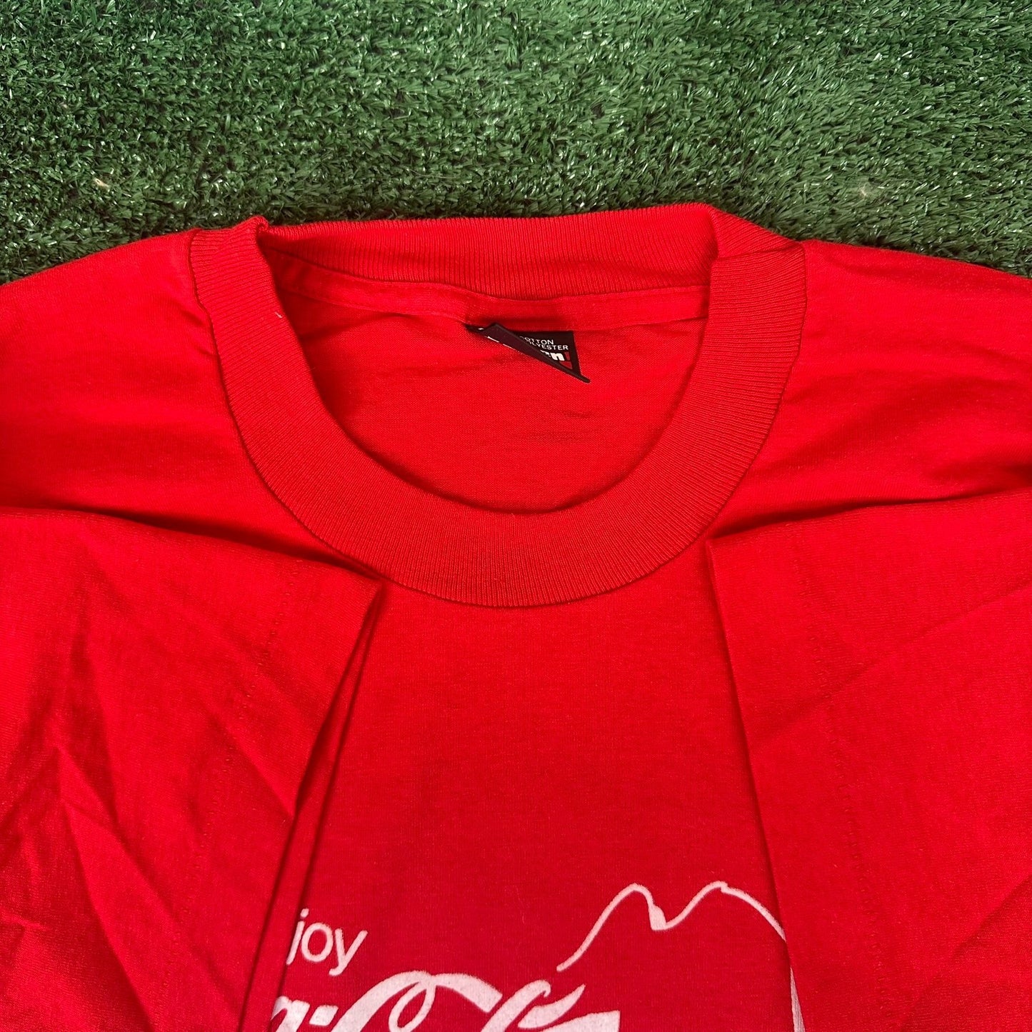 Vintage 80s Coca Cola Flavors New England Map T-Shirt Single Stitch Red XL Coke