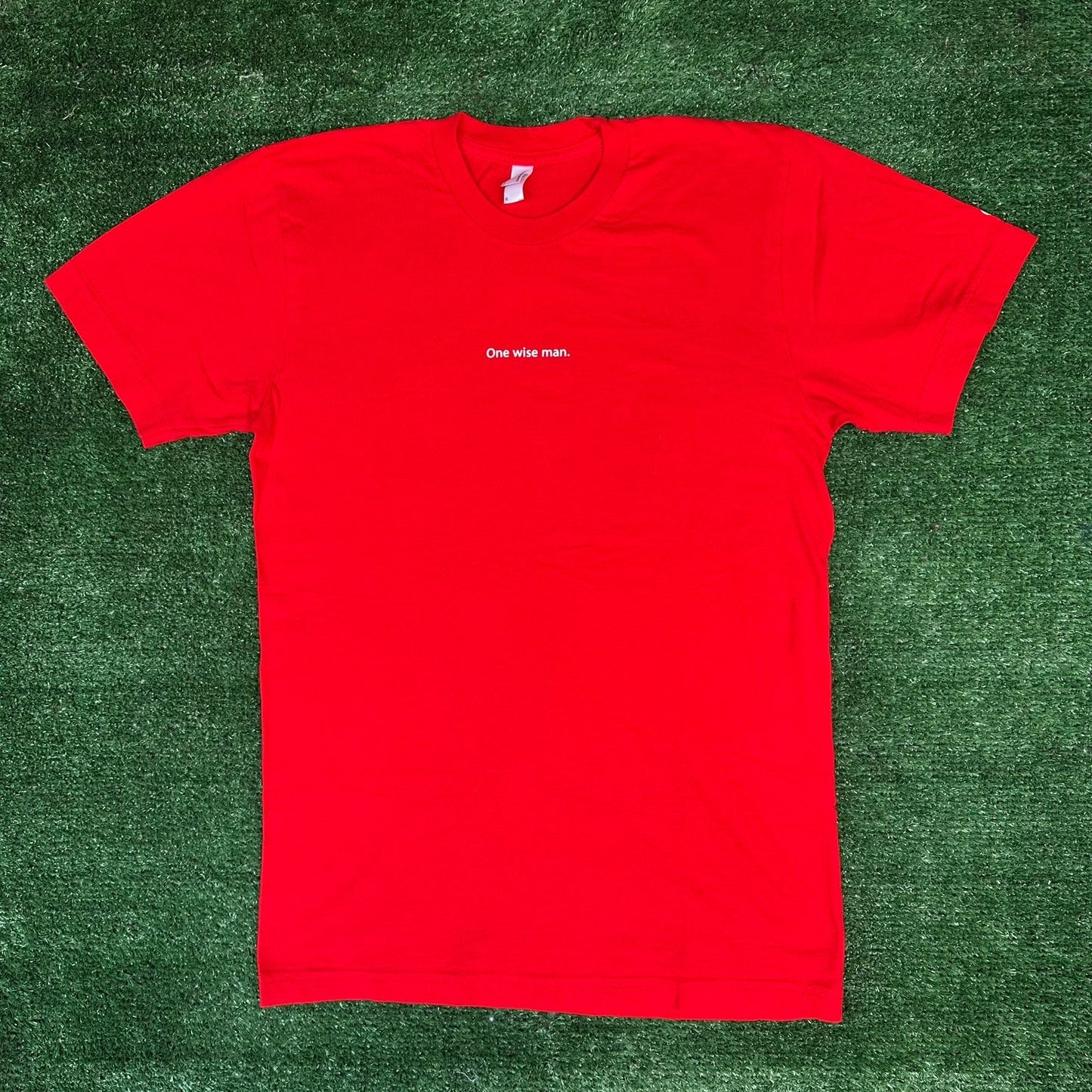 Vintage Y2K Apple Store One Wise Man T-Shirt Employee Rare Tech Promo Quote Red