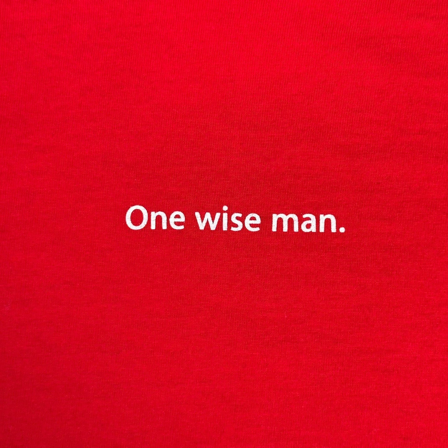 Vintage Y2K Apple Store One Wise Man T-Shirt Employee Rare Tech Promo Quote Red