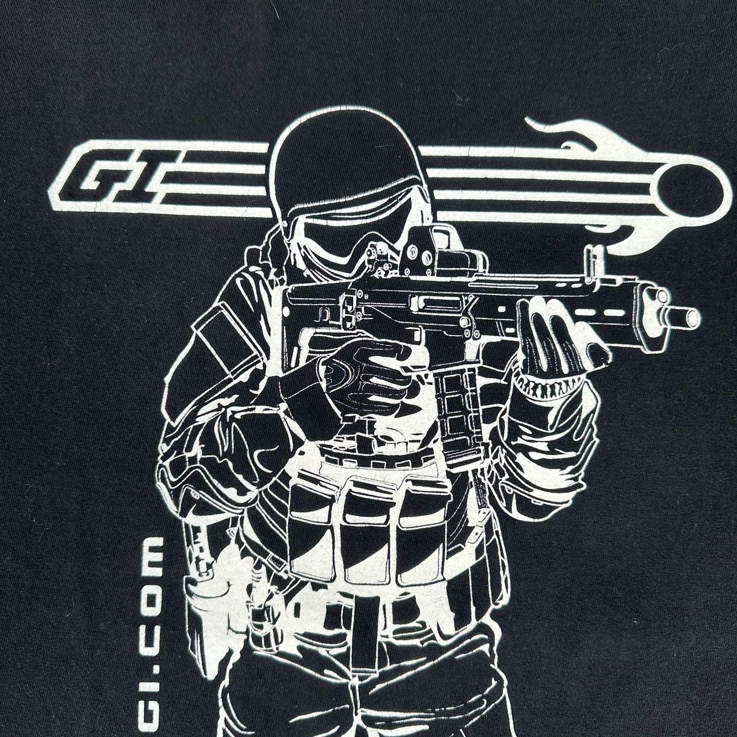 Vintage Y2K Airsoft GI Soldier T-Shirt Black M/L Tactical Military Streetwear