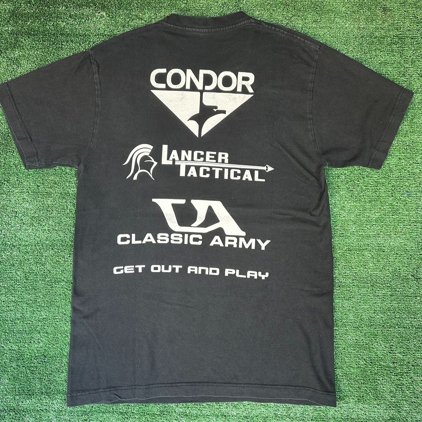 Vintage Y2K Airsoft GI Soldier T-Shirt Black M/L Tactical Military Streetwear