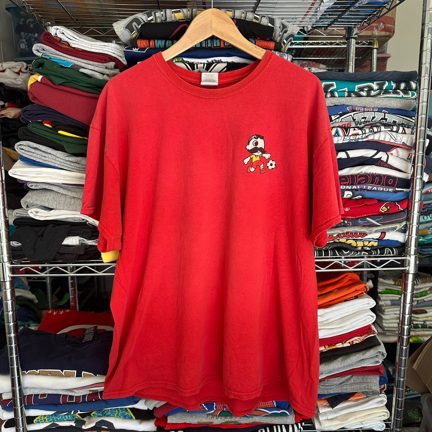 2014 FIFA World Cup Soccer T-Shirt Red XL National Flags Football Blokecore