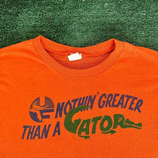 Vintage 80s UF Florida Gators T-Shirt Single Stitch Orange S Healthknit College