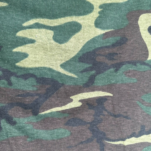Vintage 90s M81 Woodland Camo T-Shirt Grunge Punk Army Military Paper Thin S