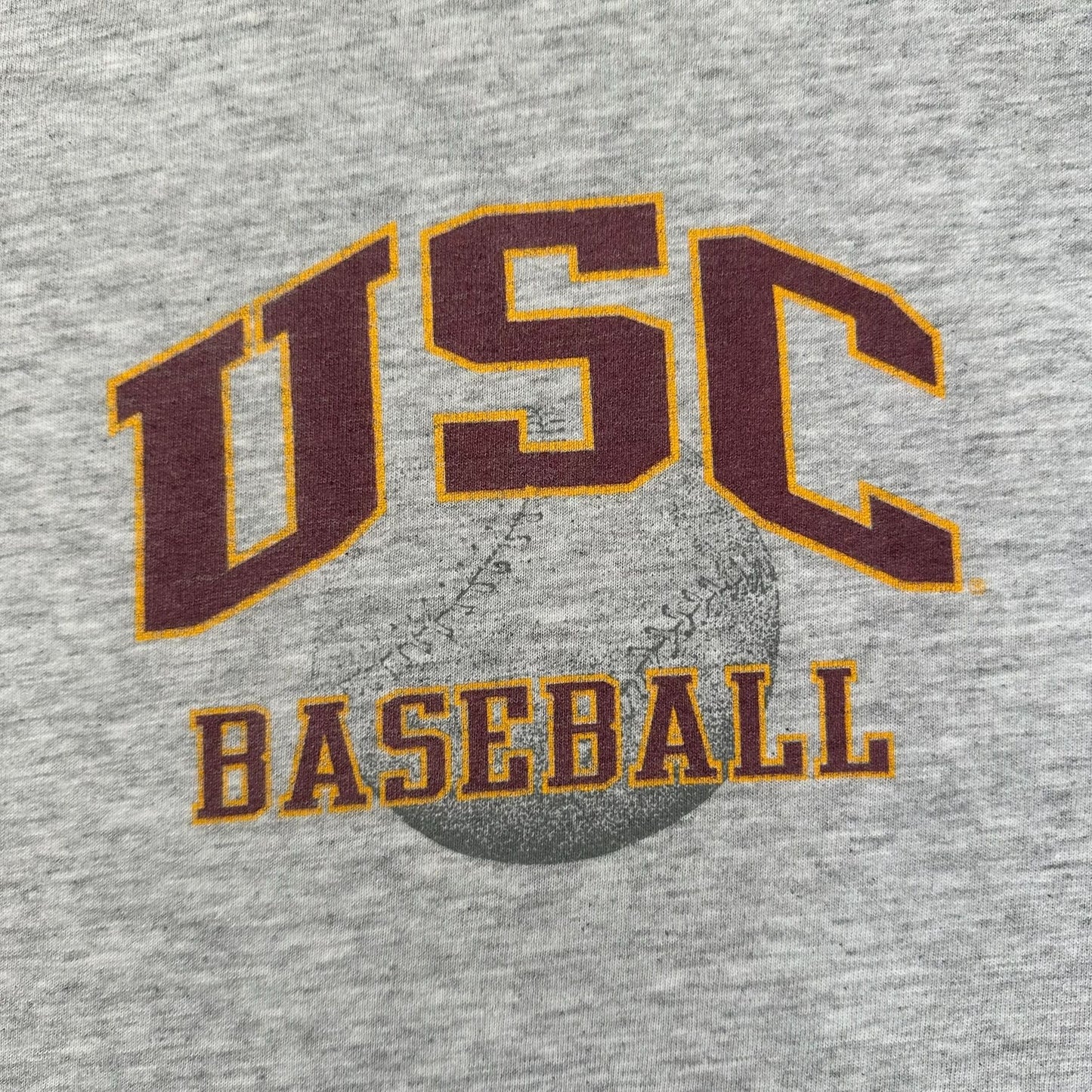 Vintage 90s USC Trojans Baseball T-Shirt Gray Single Stitch Southern California
