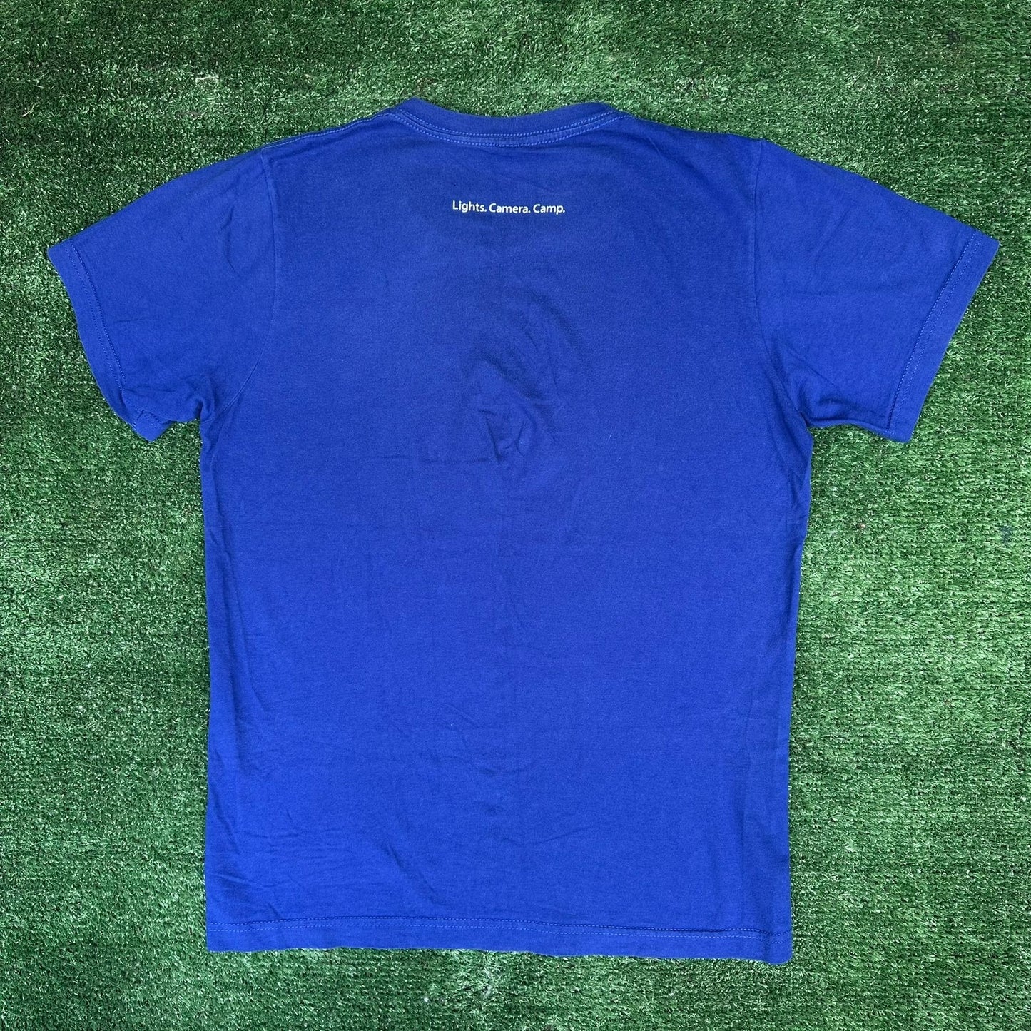 Vintage Y2K Apple Camp Constellation T-Shirt Camera Blue S Retro Rare Tech Promo