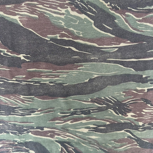 Vintage 80s Tiger Stripe Camo T-Shirt Single Stitch Vietnam Gorpcore Grunge S/M