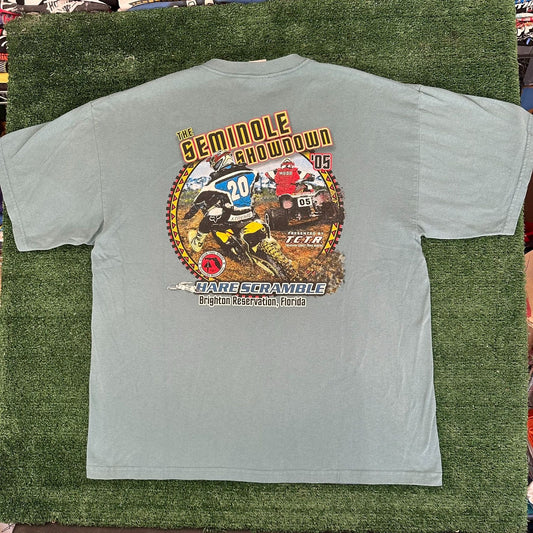 Vintage Y2K Motocross Dirt Bike T-Shirt Gorpcore MotoX MX Gray XL Grunge Offroad