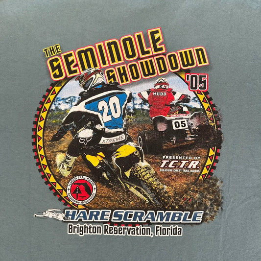 Vintage Y2K Motocross Dirt Bike T-Shirt Gorpcore MotoX MX Gray XL Grunge Offroad