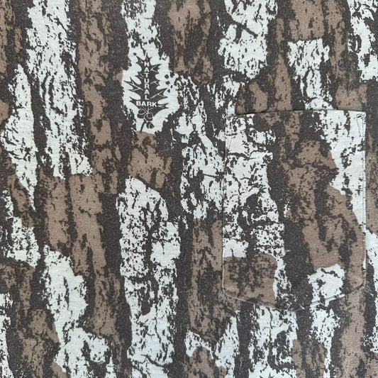 Vintage 80s Realtree Bark Camo T-Shirt Long Sleeve Single Stitch Outdoor Hunting