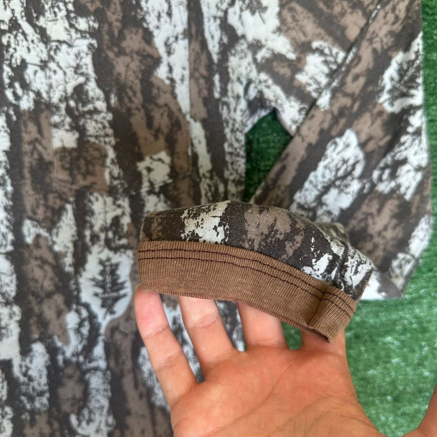 Vintage 80s Realtree Bark Camo T-Shirt Long Sleeve Single Stitch Outdoor Hunting