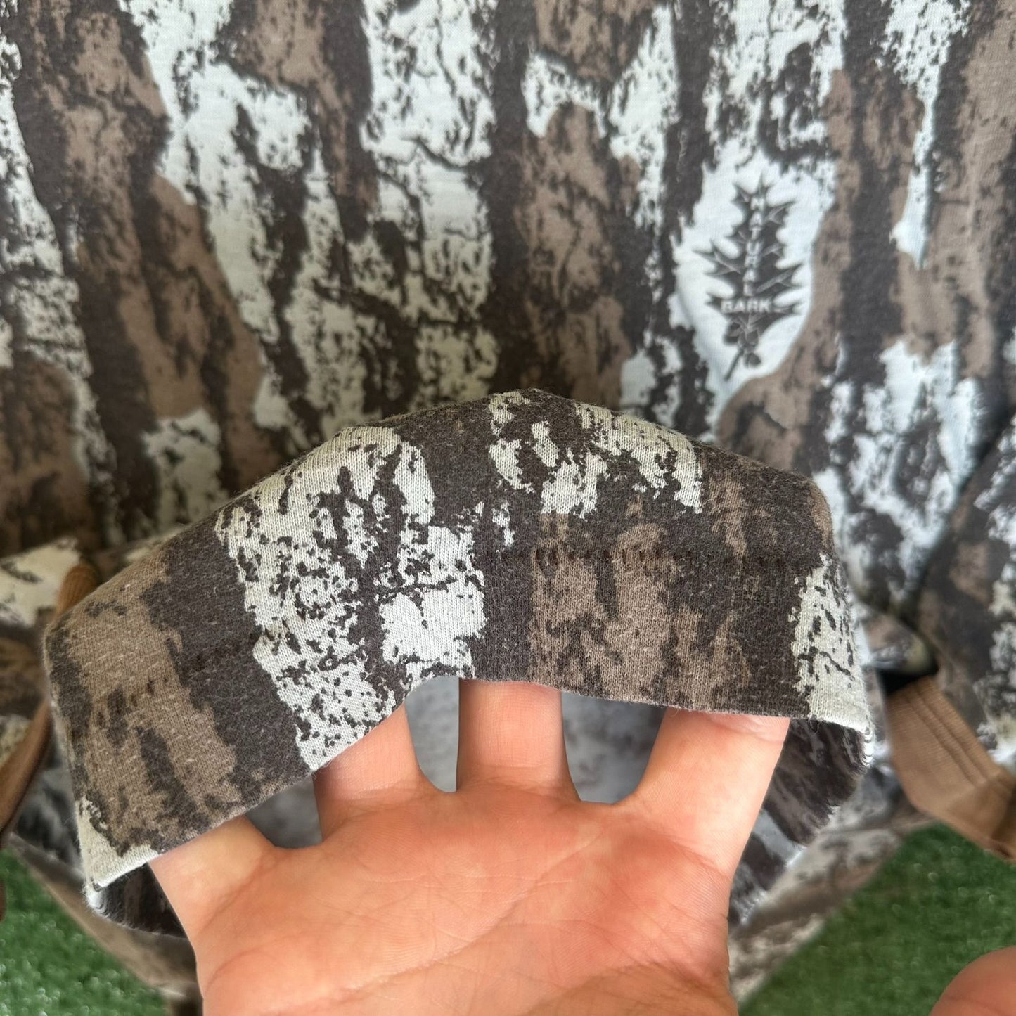 Vintage 80s Realtree Bark Camo T-Shirt Long Sleeve Single Stitch Outdoor Hunting