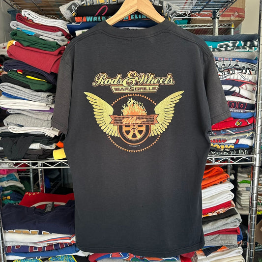 Vintage Y2K El Paso TX Biker Bar T-Shirt Faded Black Grunge Punk L Streetwear