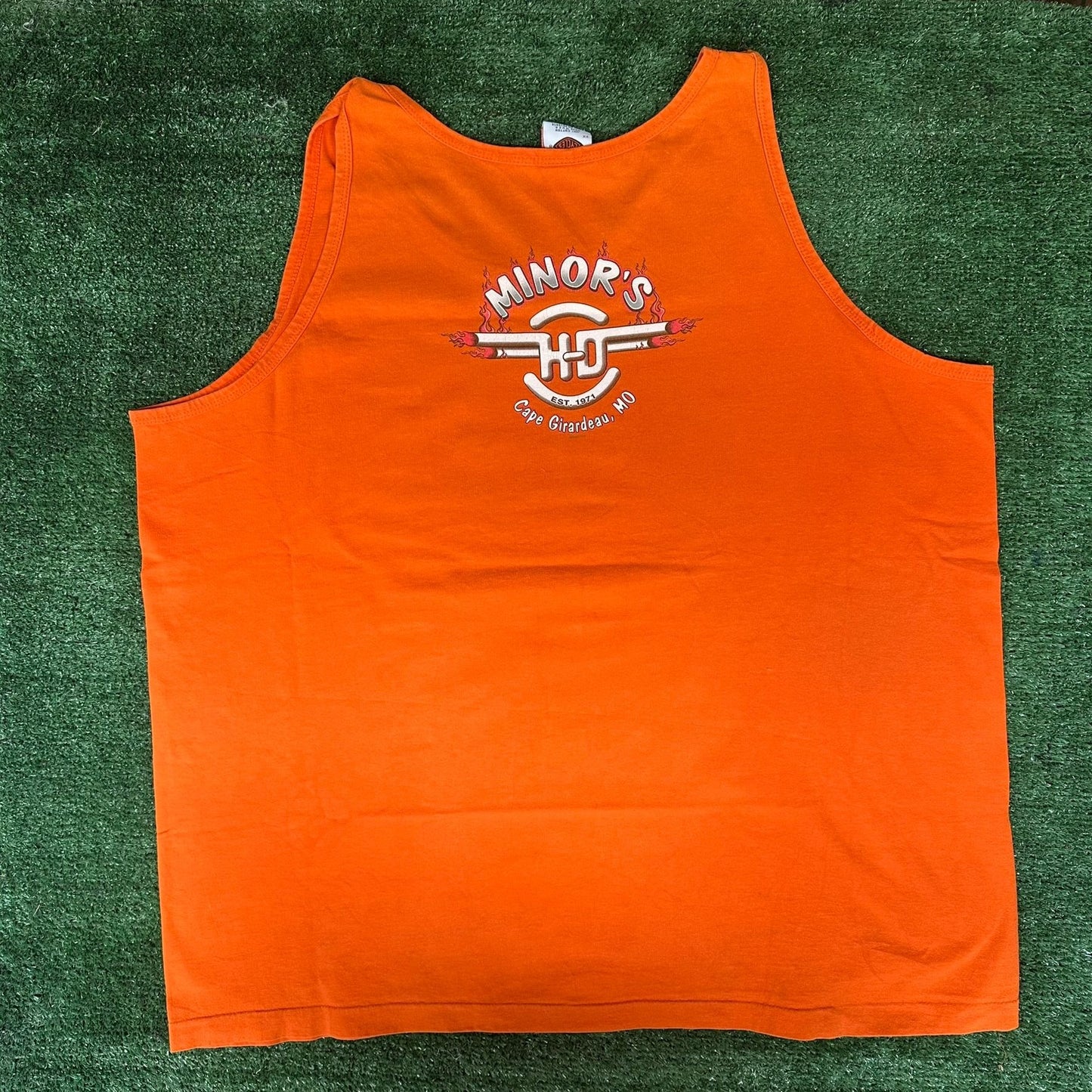 Vintage Y2K Harley Davidson Missouri Tank Top Orange 3XL Biker Moto Bright Baggy