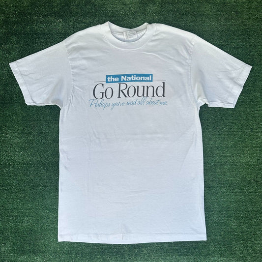 Vintage 90s The National T-Shirt Single Stitch Hanes 50/50 L White Minimal Promo