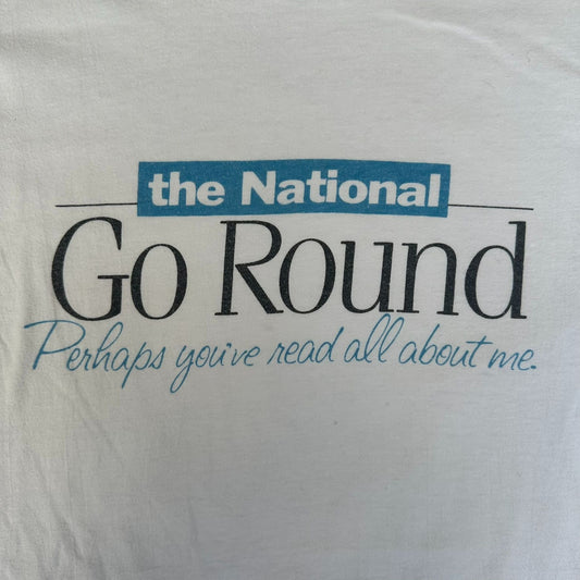 Vintage 90s The National T-Shirt Single Stitch Hanes 50/50 L White Minimal Promo
