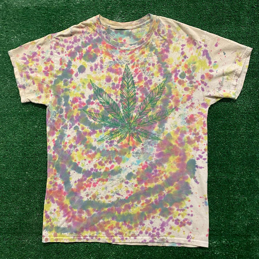 420 Weed Leaf Vintage Tie Dye Stoner T-Shirt