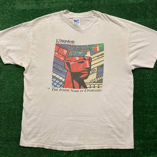 Robot Computer Brain Tech Vintage 90s T-Shirt