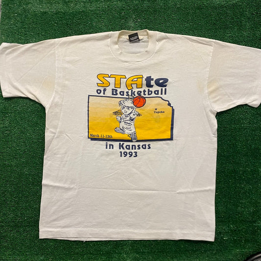 Kansas Basketball Angel Vintage 90s Sports T-Shirt