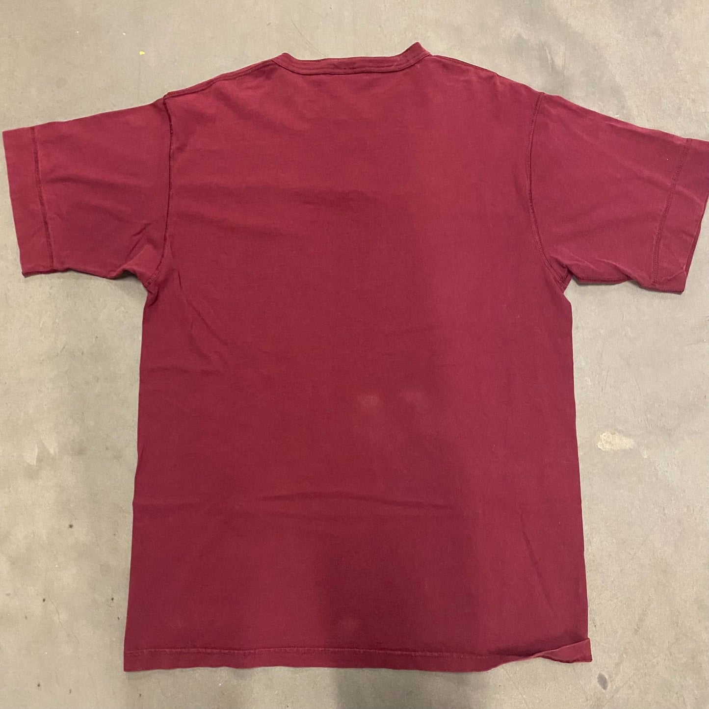 Burgundy Vintage Boxy 90s Henley T-Shirt