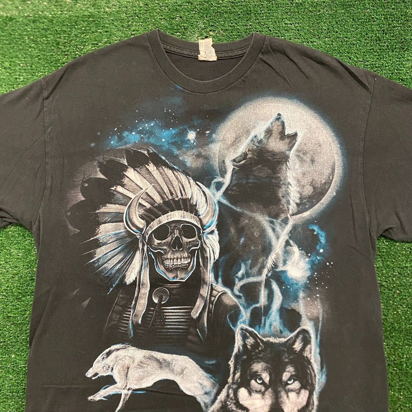 Native Skull Wolf Vintage Western Nature Animals T-Shirt