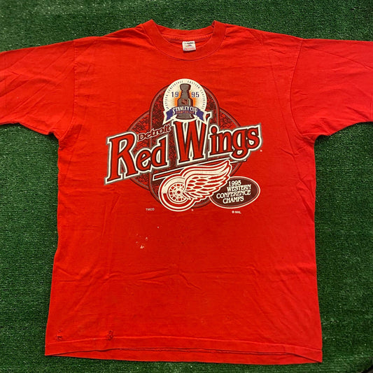 Detroit Red Wings Vintage 90s Hockey T-Shirt