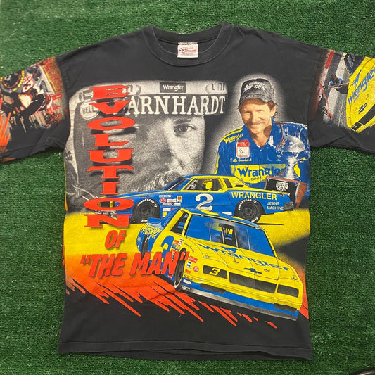 Dale Earnhardt Vintage 90s NASCAR Racing AOP T-Shirt