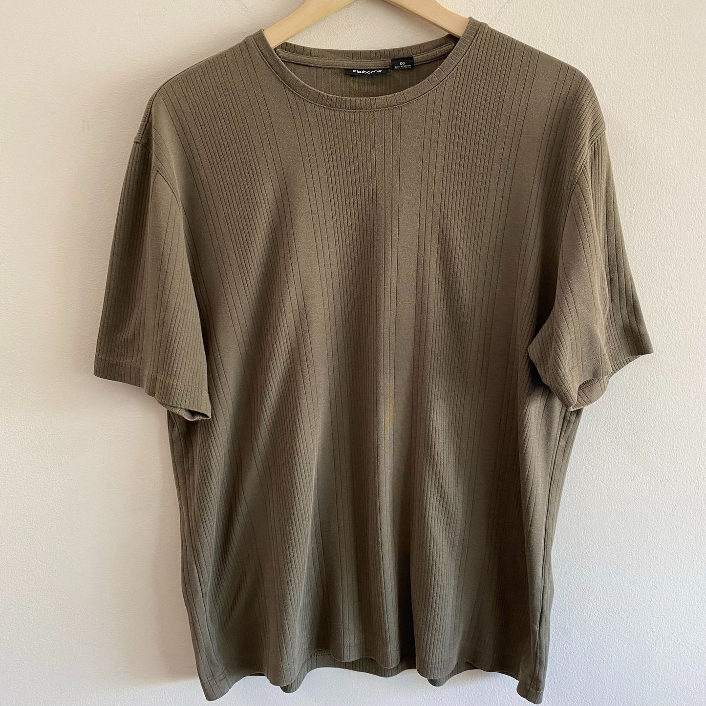 Claiborne Taupe Ribbed S/S Tee