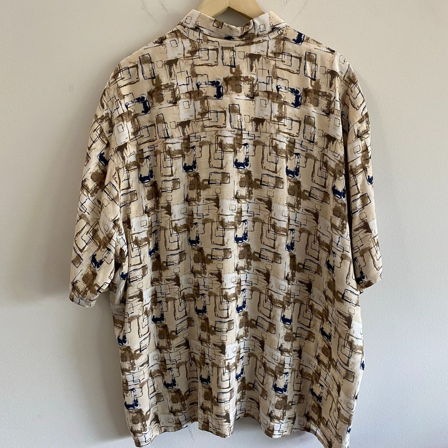 Vintage Abstract Geometric Rayon Shirt