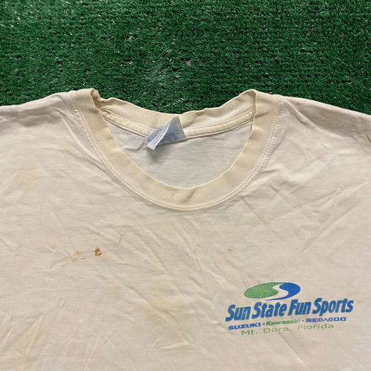 Suzuki Kawasaki Thrashed Vintage Moto Racing T-Shirt