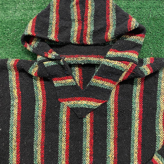 Rasta Vintage Skater Poncho Baja Hoodie