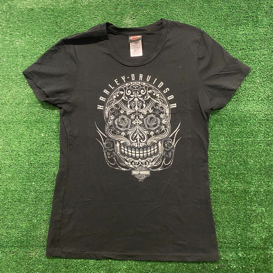 Dallas Harley Davidson Skull Vintage Biker T-Shirt