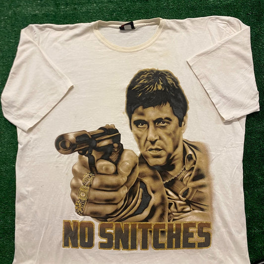 Scarface No Snitches Vintage 90s Movie T-Shirt