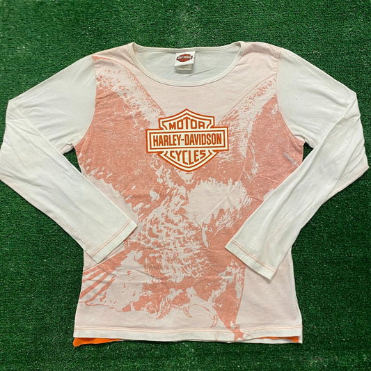 Harley Davidson Rose Eagle Shield Vintage Biker T-Shirt