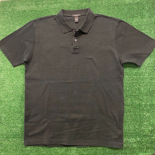 Basic Striped Textured Vintage Polo Shirt