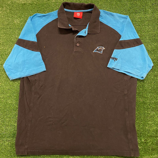 Carolina Panthers Vintage NFL Football Polo Shirt