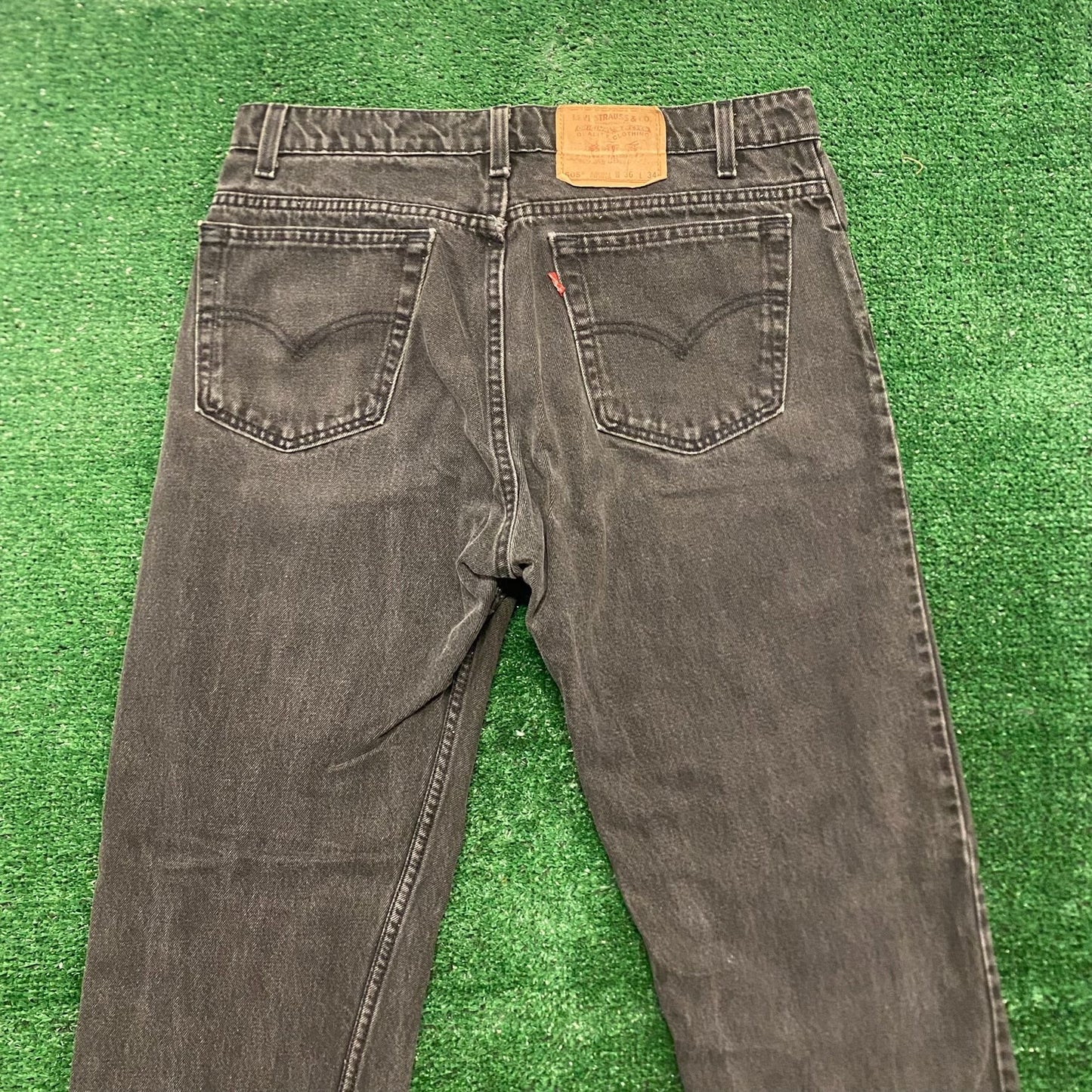 Levi's 505 Black Vintage Straight Fit Denim Jeans Pants
