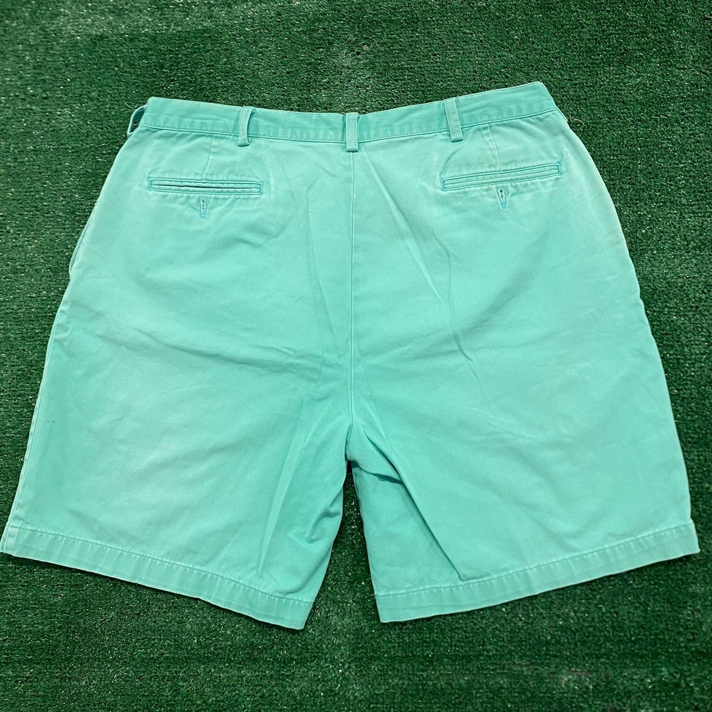 Ralph Lauren Pastel Mint Green Vintage Preppy Pleated Shorts