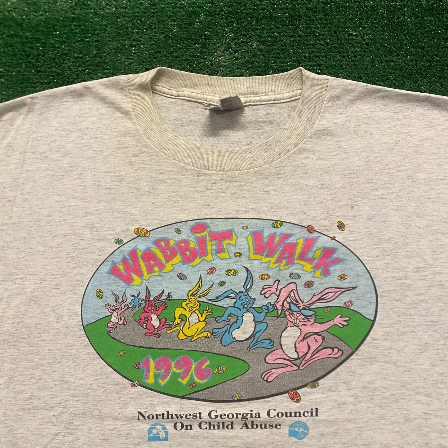 Colorful Rabbits Vintage 90s Charity Fundraiser T-Shirt