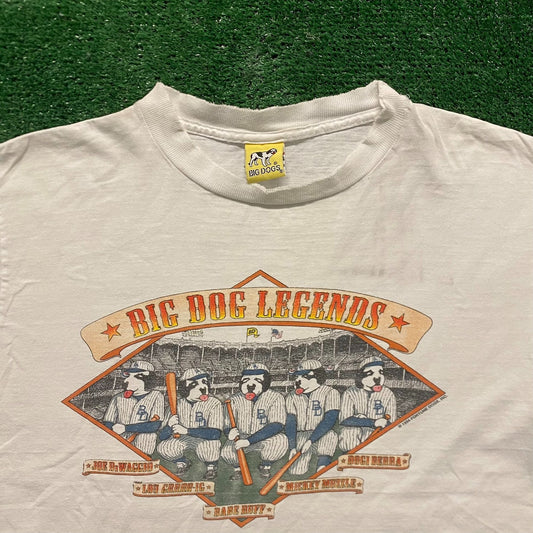Big Dogs Baseball Vintage 90s Sports Humor Parody T-Shirt