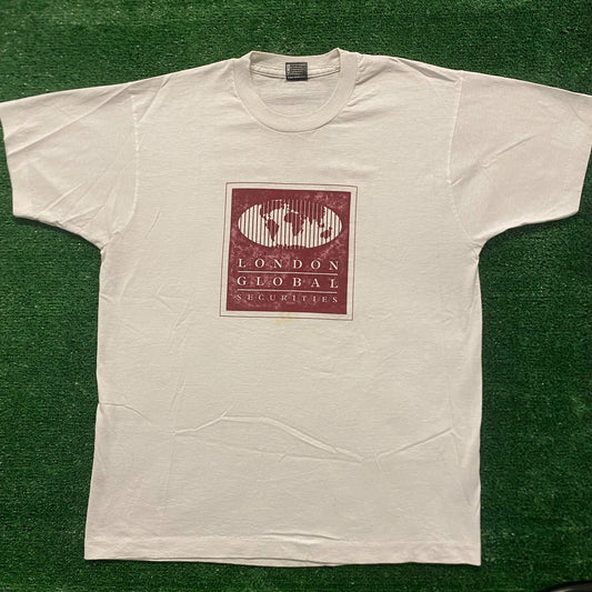 London Global Finance Vintage 90s Business Economy T-Shirt