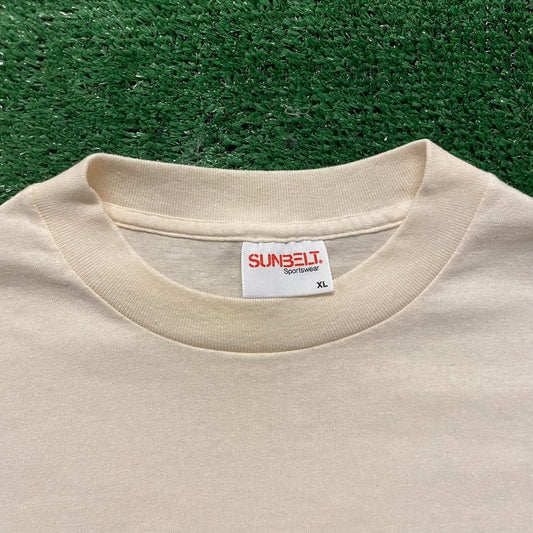 Off White Cream Vintage 90s Blank Plain T-Shirt