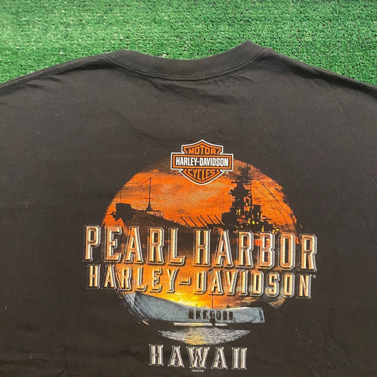 Harley Davidson Pearl Harbor Hawaii Vintage Biker T-Shirt