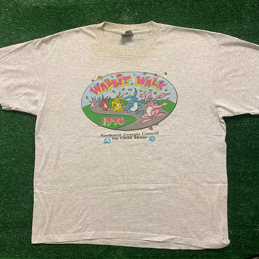 Colorful Rabbits Vintage 90s Charity Fundraiser T-Shirt
