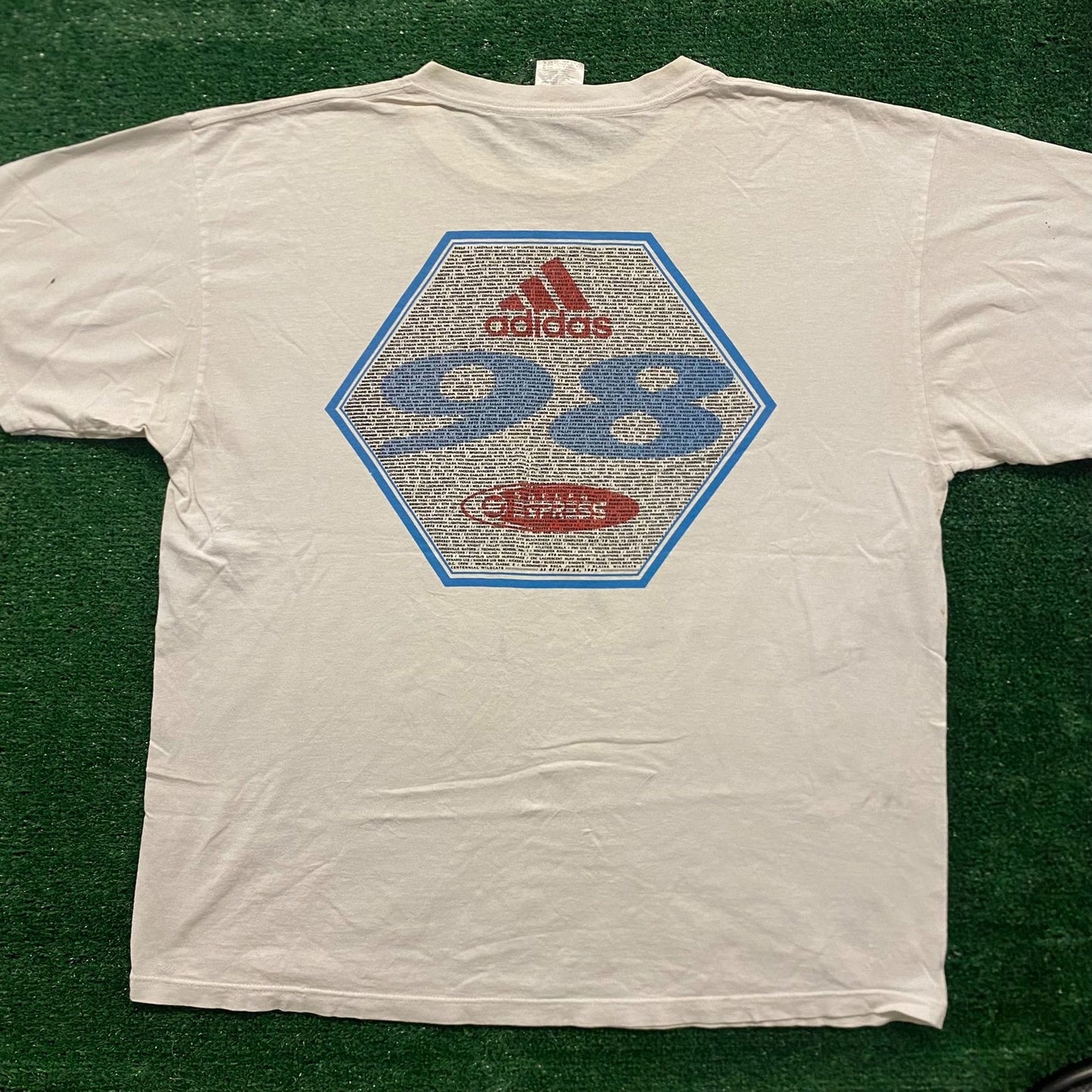 Adidas Soccer Flags Globe Vintage 90s Sports T-Shirt