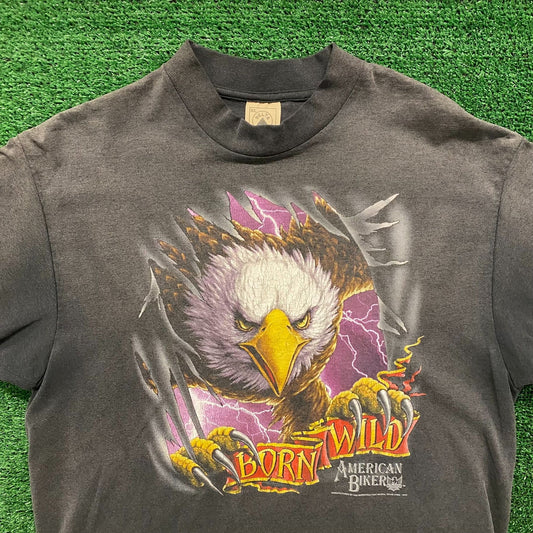 Born Wild Eagle Vintage 90s Biker T-Shirt
