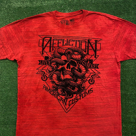 Affliction Skull Snake Vintage Goth Punk Biker T-Shirt
