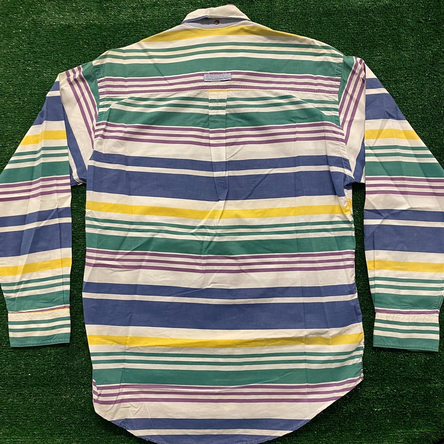 Colorful Multi Striped Vintage Button Up Shirt