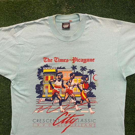 New Orleans Marathon Vintage 90s Running T-Shirt